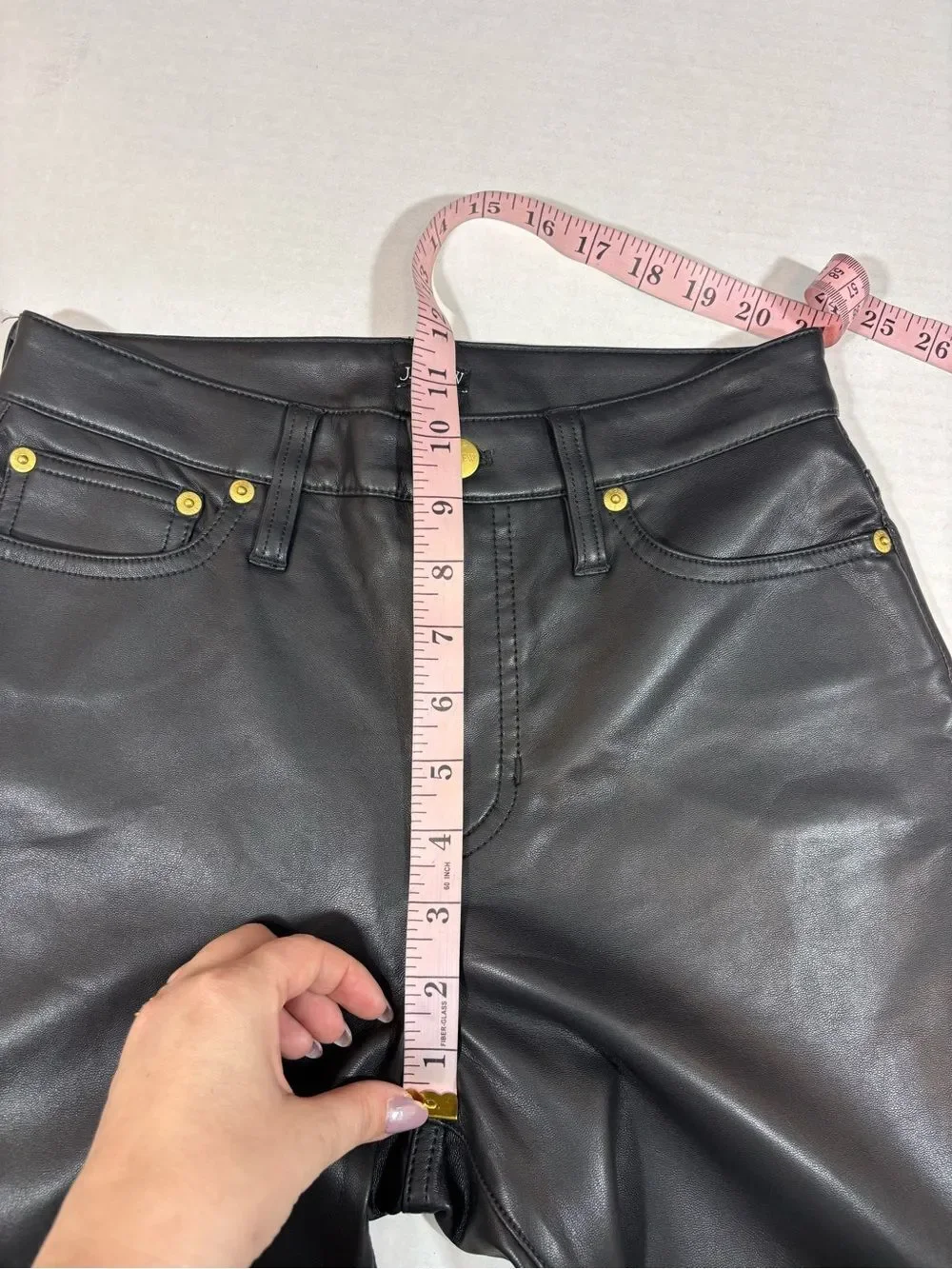 J Crew High-rise bootcut pant in faux leather NWT 26 Black Classic CC485